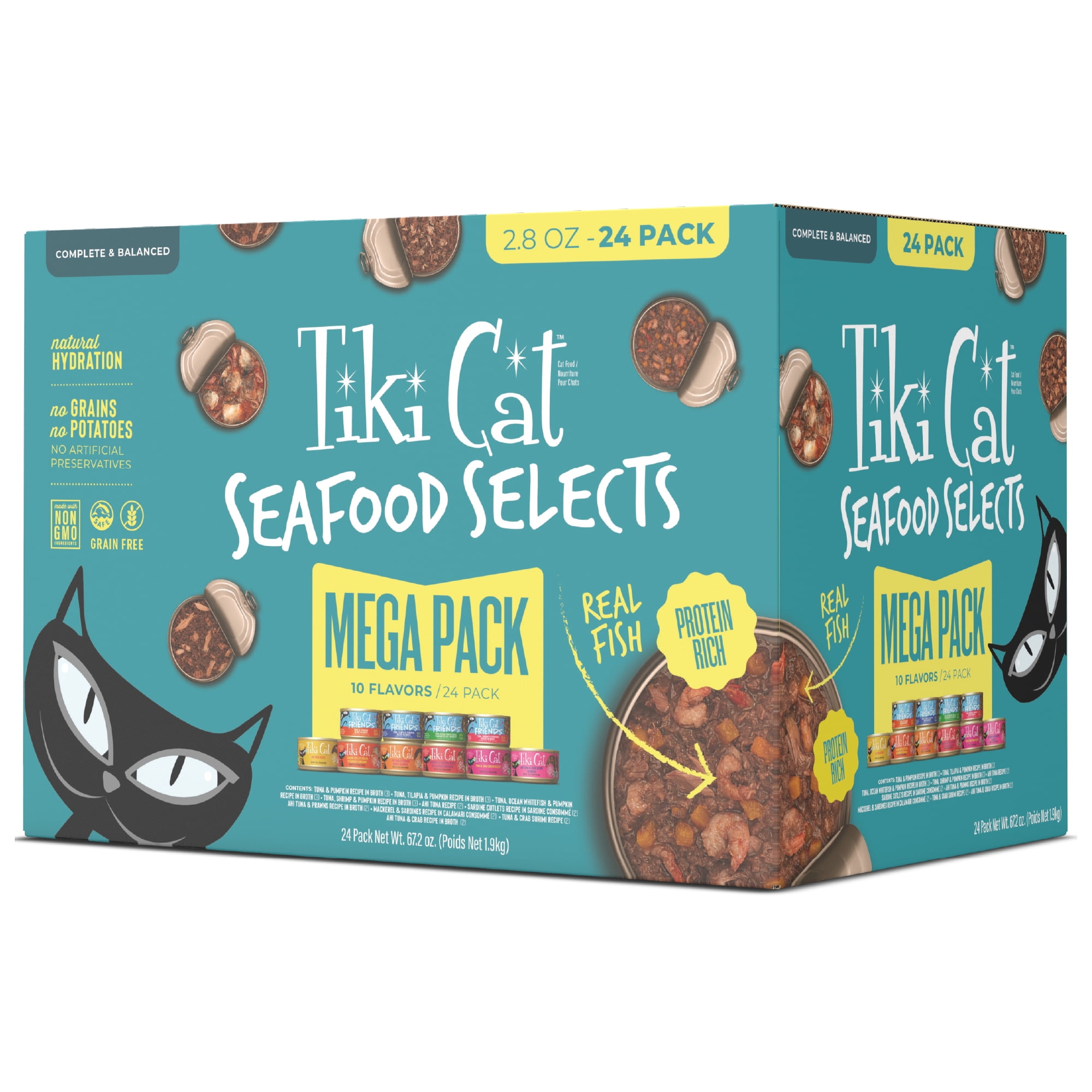 (2 pack) Tiki Cat Seafood Selects Wet Cat Food Mega Pack, 2.8 oz. Can (24 Count)