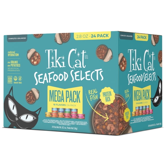 Tiki Cat Seafood Selects Wet Cat Food Mega Pack, 2.8 oz. Can (24 Count)