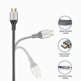 thumbnail image 3 of PrimeCables® HDMI 2.1 8K Ultra High Speed 48Gbps UHD HDR 28AWG HDMI Cord Zinc，Alloy&Gold Plated with Nylon Braided Jacket, 3 of 5