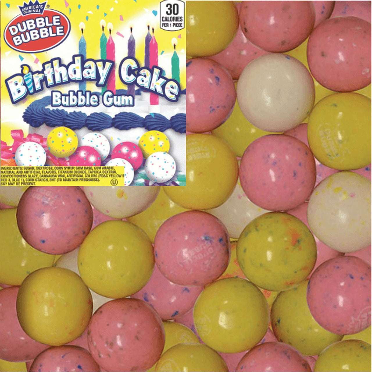 Dubble Bubble Birthday Cake Gum Balls 3 lb. Bulk Bag