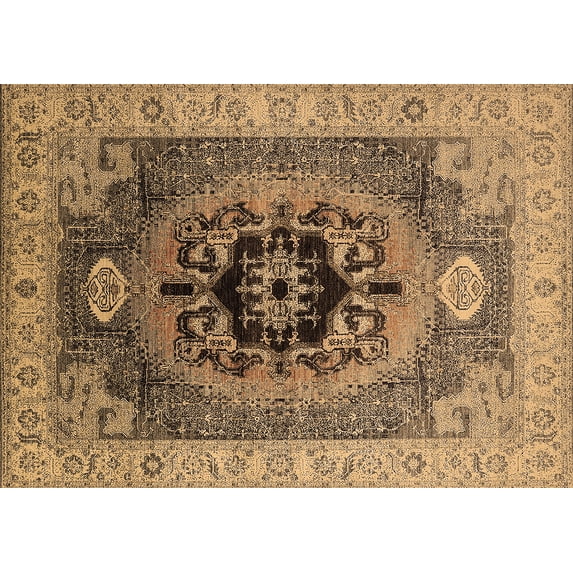 Ahgly Company Indoor Rectangle Oriental Brown Industrial Area Rugs, 2' x 5'
