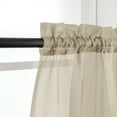 thumbnail image 2 of OVZME Kitchen Sheer Window Tiers 2 Panels Set, Top Dual Rod Pocket Short Dining Solid Sheer Curtains Window Treatment for Small Windows/Bathroom/Cafe/Living Room/Farmhouse, 42W x 24L, Taupe, 2 of 6