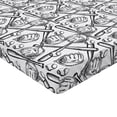 thumbnail image 2 of Ambesonne Baseball Fitted Sheet, Sketch Style Glove Bat, Full Size, Black White, 2 of 3