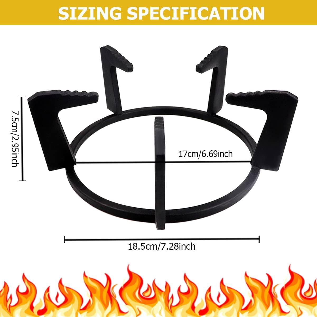 Cast Iron Stove Wok Ring Support Stand for Gas Cooktop Accessories