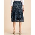 thumbnail image 4 of Moomaya Printed Layered Skirt For Women, Elastic Waist, Tiered Chiffon Midi Skirt, 4 of 8