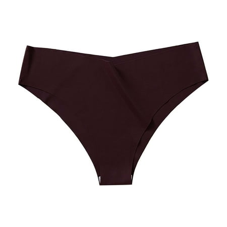 Mifelio Thongs for Women  Womens High Waisted Bikini Underwear Smooth Underwear Breathable Ladies Thong Panties for Women  Womens Underwear Coffee XL