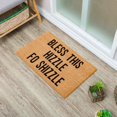 thumbnail image 2 of Funny Coir Doormat Bless This Hizzle Fo Shizzle Front Door Mat with Heavy Duty Front Porch Easy to Clean Entry Brown Mat with Black Font 23.6 x 15.7 inch, 2 of 9