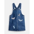 thumbnail image 2 of Stitch Girls Graphic Ribbed Tee and Denim Jumper Dress Set, 2 Piece, Sizes 4-12, 2 of 4