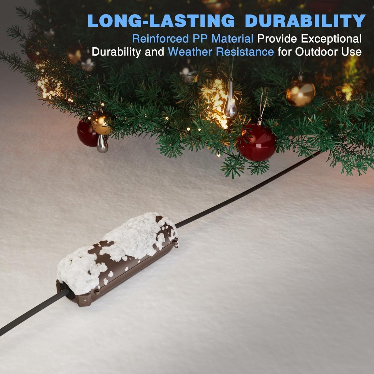 Outdoor Extension Cord Safety Cover with Waterproof Seal, Weatherproof Electrical Connection Box to Protect Outdoor Outlet, Plug, Socket, Christmas Holiday Decoration Light