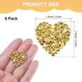 thumbnail image 3 of Uxcell 6-Pack Parches de Corazón de Strass para Planchar de 2.5cm Adhesivos Dorados Apliques Brillantes para DIY/Ropa/Zapatos/Bolsas, 3 of 7