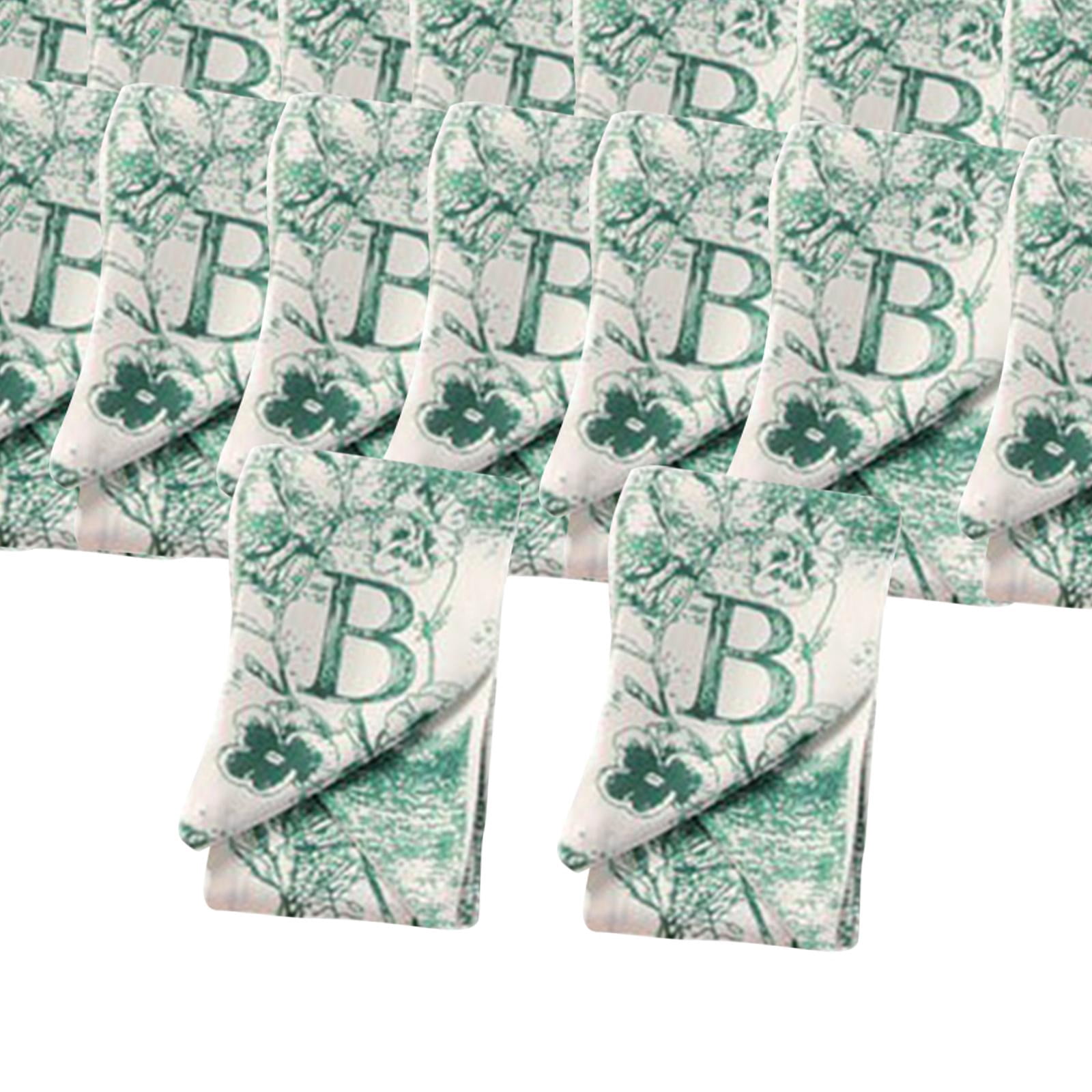 20Pcs Women Hair Scarf Neckerchief Scrunchies Summer Simulated Silk Headband Green