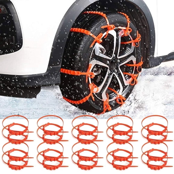 20-Pack Universal Reusable Anti-skid PE Tire Chains,  Adjustable Anti-Skid Tire Ropes for Ice and Snow