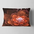 thumbnail image 2 of Designart Fractal Orange Flower - Floral Throw Pillow - 12x20, 2 of 5