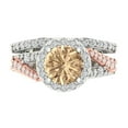 thumbnail image 2 of Clara Pucci 18K White/Rose Gold 2.32 Synthetic Yellow Moissanite Engraveable Engagement Ring + Wedding Band Set, 2 of 6