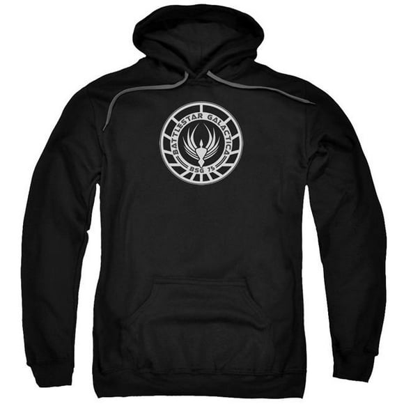 BSG & Galactica Badge Adult Pull-Over Hoodie&#44; Black - 4X