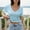 Sky Blue, variant on Tsesme Women's T-Shirts Cropped Short Sleeve V-Neck Casual Oversized Shirt Summer Breathable Comfy Tops