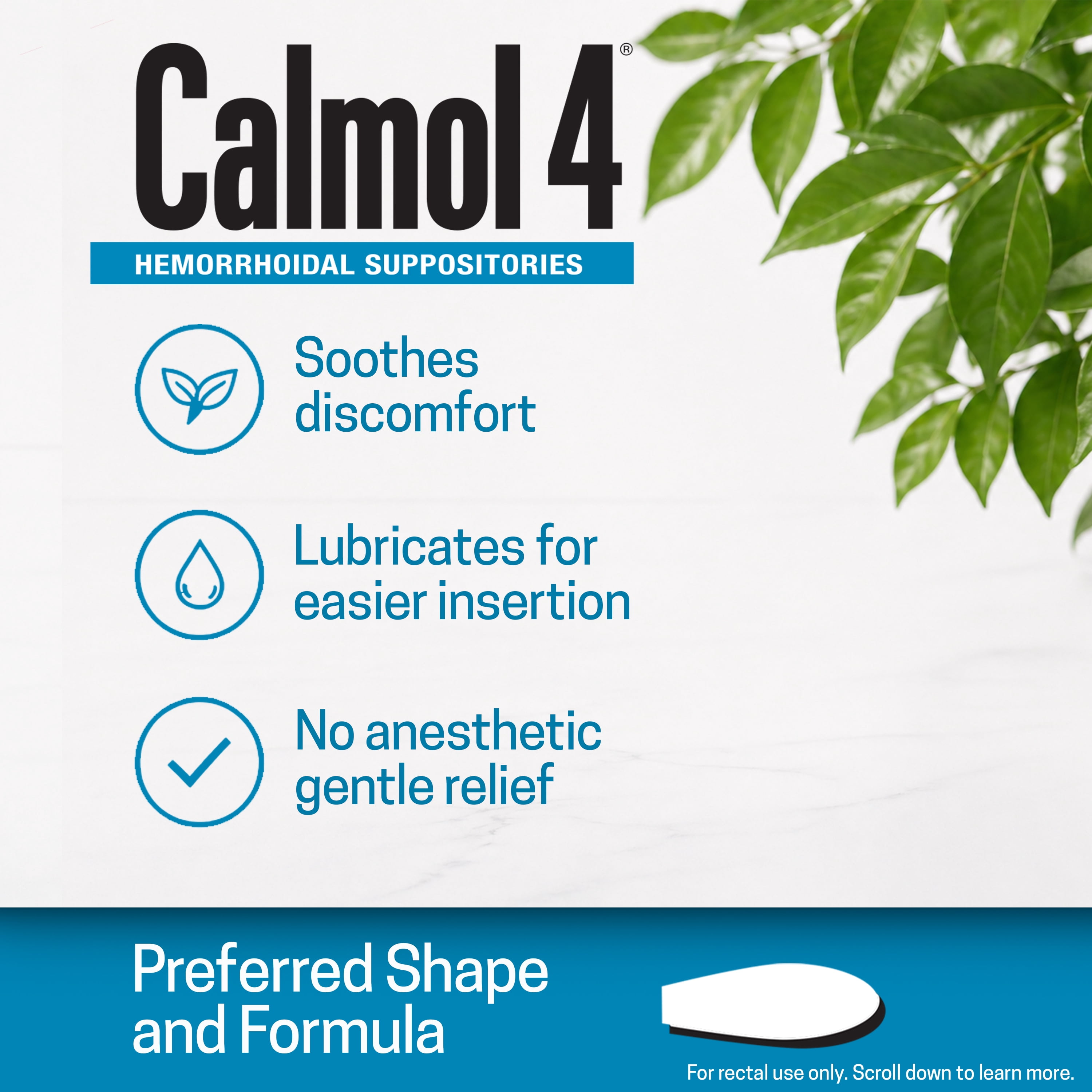 ResiCal Calmol 4 Hemorrhoidal Suppositories, 24 Count