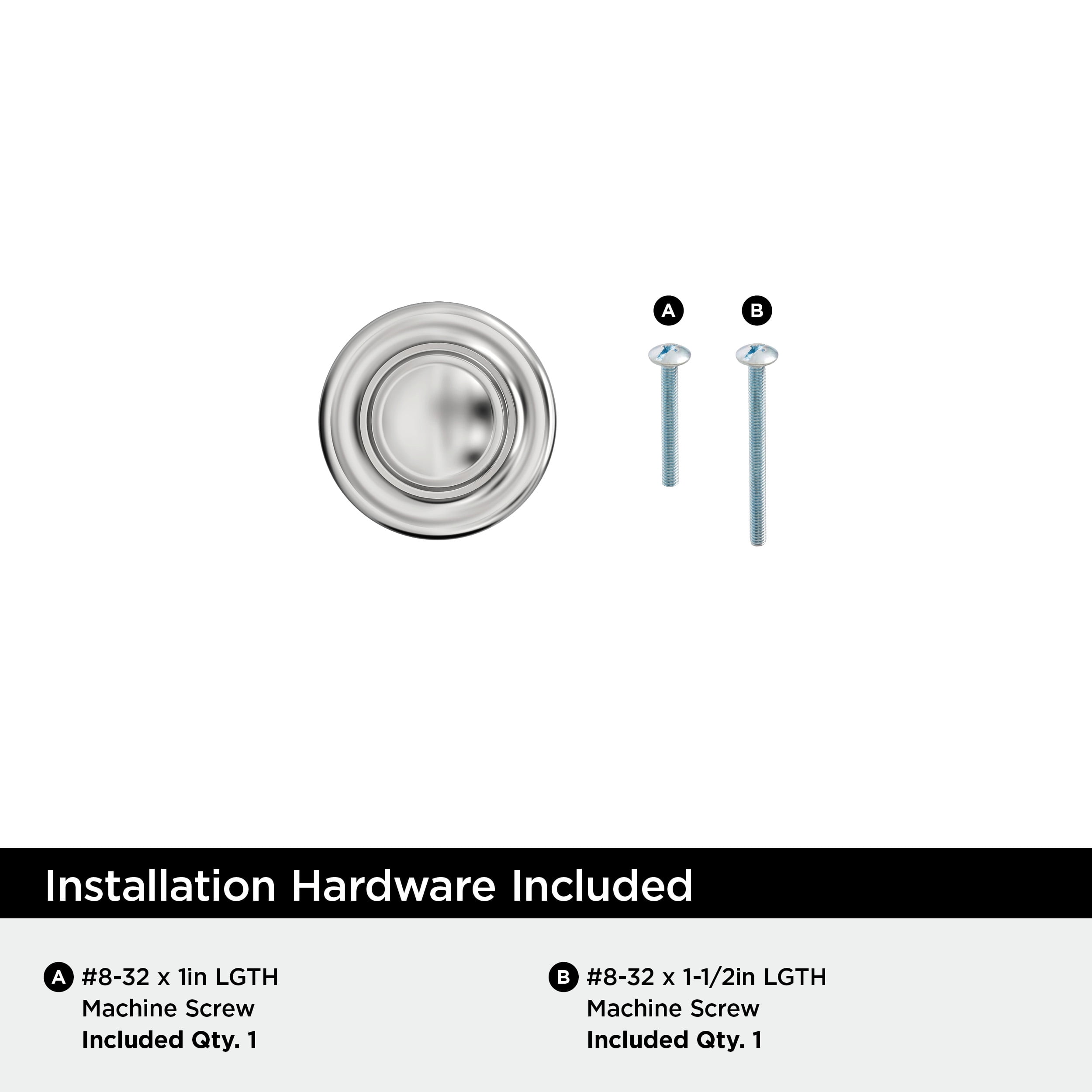 Amerock Inspirations 1-3/4 inch (44mm) Diameter Polished Chrome Cabinet or Furniture Knob, 10 Pack