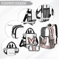 thumbnail image 1 of Xoenoiee Butterfly Rose Flower Print 3 Pieces Clear Backpack for School, Heavy Duty Transparent Bookbag for Girls See Through Backpacks with Lunch Box and Pencil Bag for Teen, Work, Travel, Festival, 1 of 1