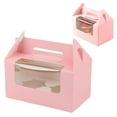 thumbnail image 1 of 2 Pack Window Cupcake & Takeout Container With Easy Carry Handle Secure Frosting For 2 Cupcakes Or, 1 of 9