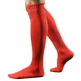 thumbnail image 2 of pxiakgy socks for women men sport football soccer long socks over knee high sock baseball hockey red + one size, 2 of 2