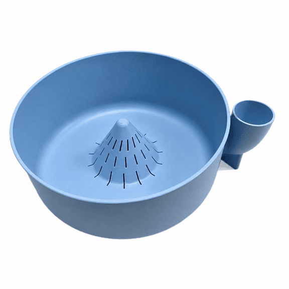 Self-Spinning Berry Washing Bowl with Drain Base, 360° Swirl Cleaner for Strawberries, Blueberries & Vegetables, Food-Grade Plastic, Quick-Drain & Colander Combo(Blue)