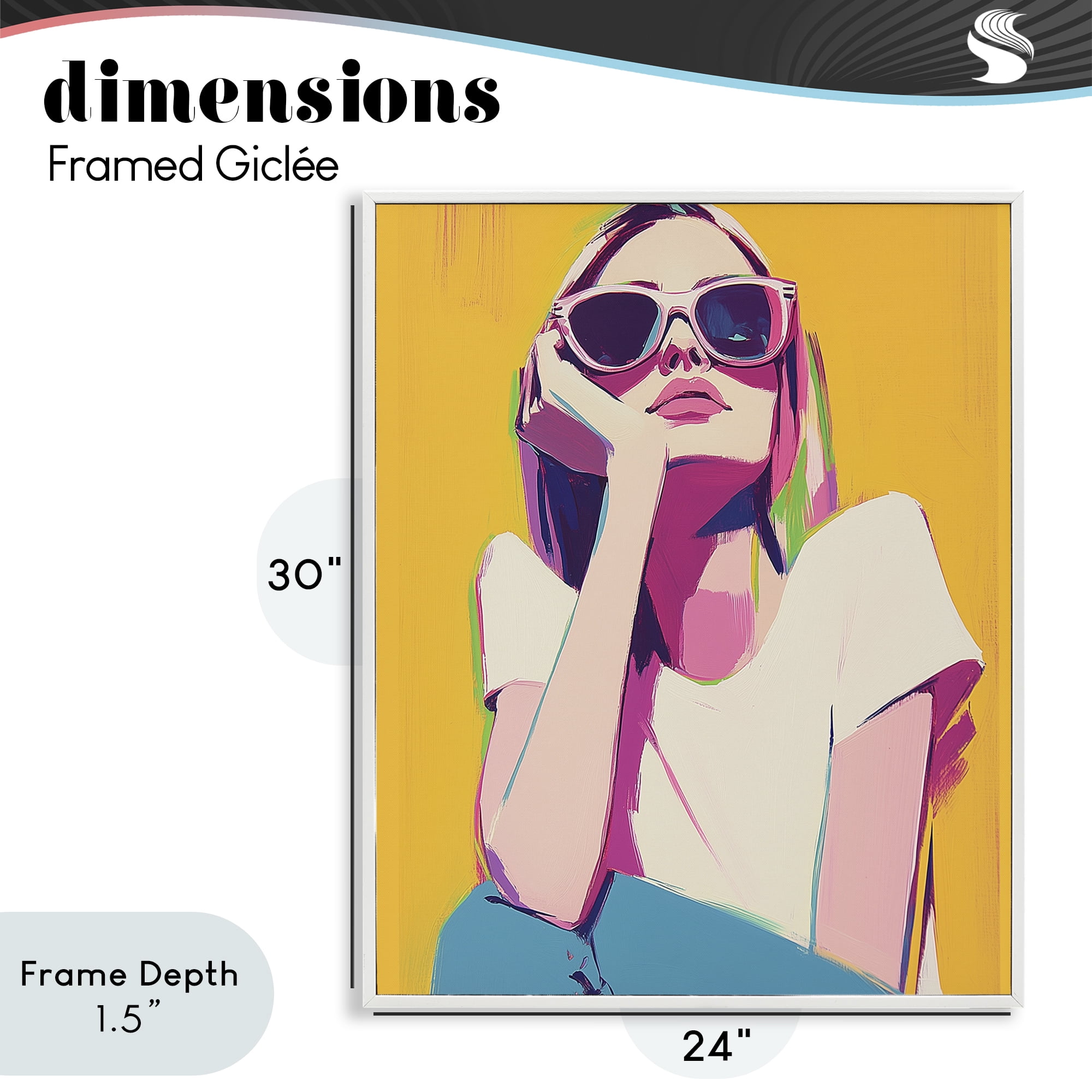 Stupell Industries Chroma Shades Girl White Framed Giclee Art, design by Walker Noble