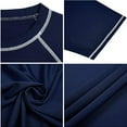 thumbnail image 3 of Satankud Men's UPF 50+ Rash Guards Swim T-Short Sleeve Running Shirt Swimwear Swim Hiking Workout Shirts NavyBlue-L, 3 of 5