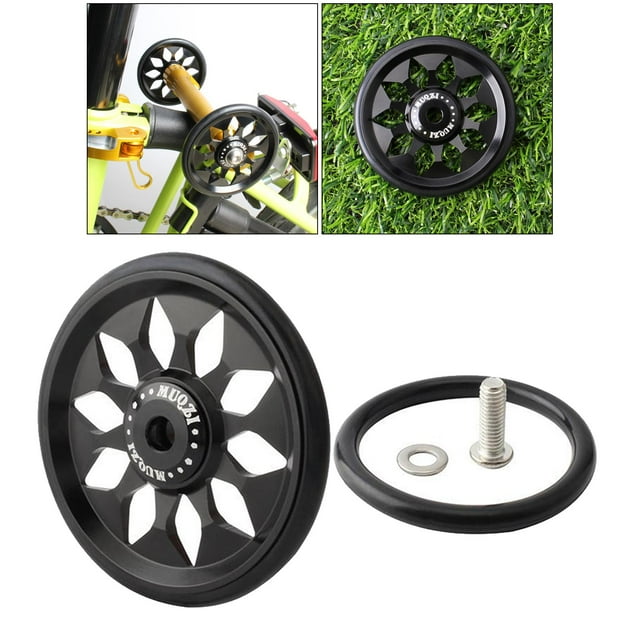 La bicicleta plegable de rueda fácil y liviana lleva el neumático de viaje de 64 mm reacondicionado para empujar Negro Cola Bicicleta Plegable Easy Wheel
