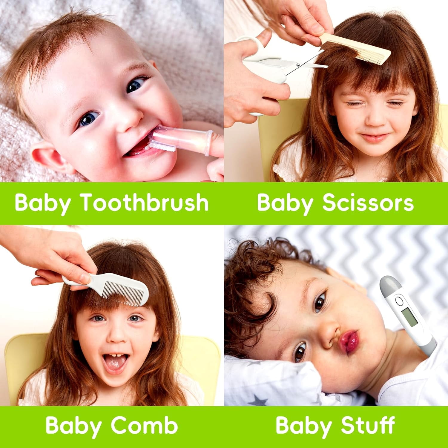 Baby Grooming and Healthcare Kit, Infant Safety Care Set with Hair Brush Comb Nail Clipper Nasal Aspirator,Baby Essentials Kit for Newborn Girls Boys