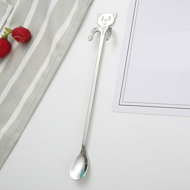 LSLJS Hangable Stainless Steel Spoon 304 Stainless Steel Ice Spoon Stirring Spoon Cute Little Handle Coffee Spoon, Coffee Spoon