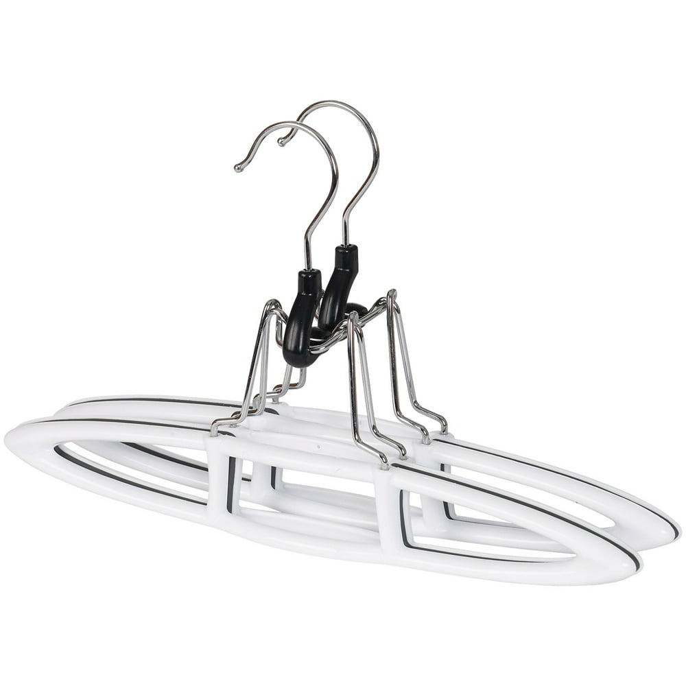 NeatFreak 06100X02 75787B006 Nonslip Plastic Pant Hangers, 2Pack (White with Cool Gray