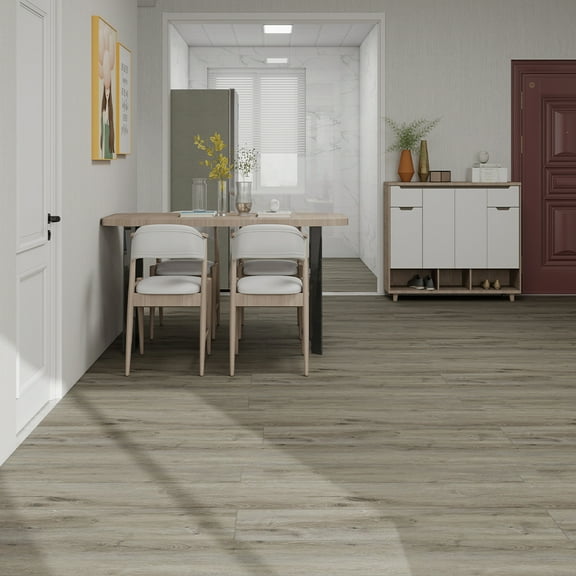 48"x7.2" SPC Composite Flooring; 12 Planks/Box (28.68 sq. ft/Box); 5mm Thick with 1mm IXPE Backing; 12 mil Wear Layer; Ultra-Quiet and Slip-Resistant