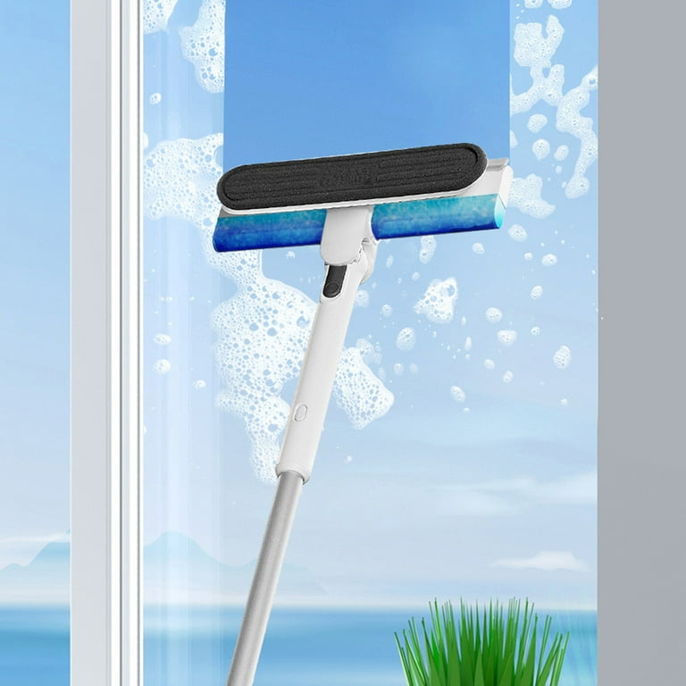 Multifunction Home Tools Spray Water Brush Cleaner Glass Cleaning Brush  Glass Wiper Window Cleaner(Blue) 