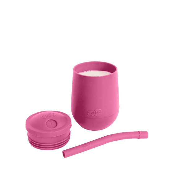 Mini vaso entrenador con popote EZPZ Rosa