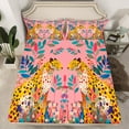 thumbnail image 2 of Manfei Jungle Animal Leopard Full Size Sheets,Rustic Floral Daisy Bed Sheets,Wild Cheetah Sheet Sets For Boys Girls,Super Cozy Room Decor,4-Piece, 2 of 7