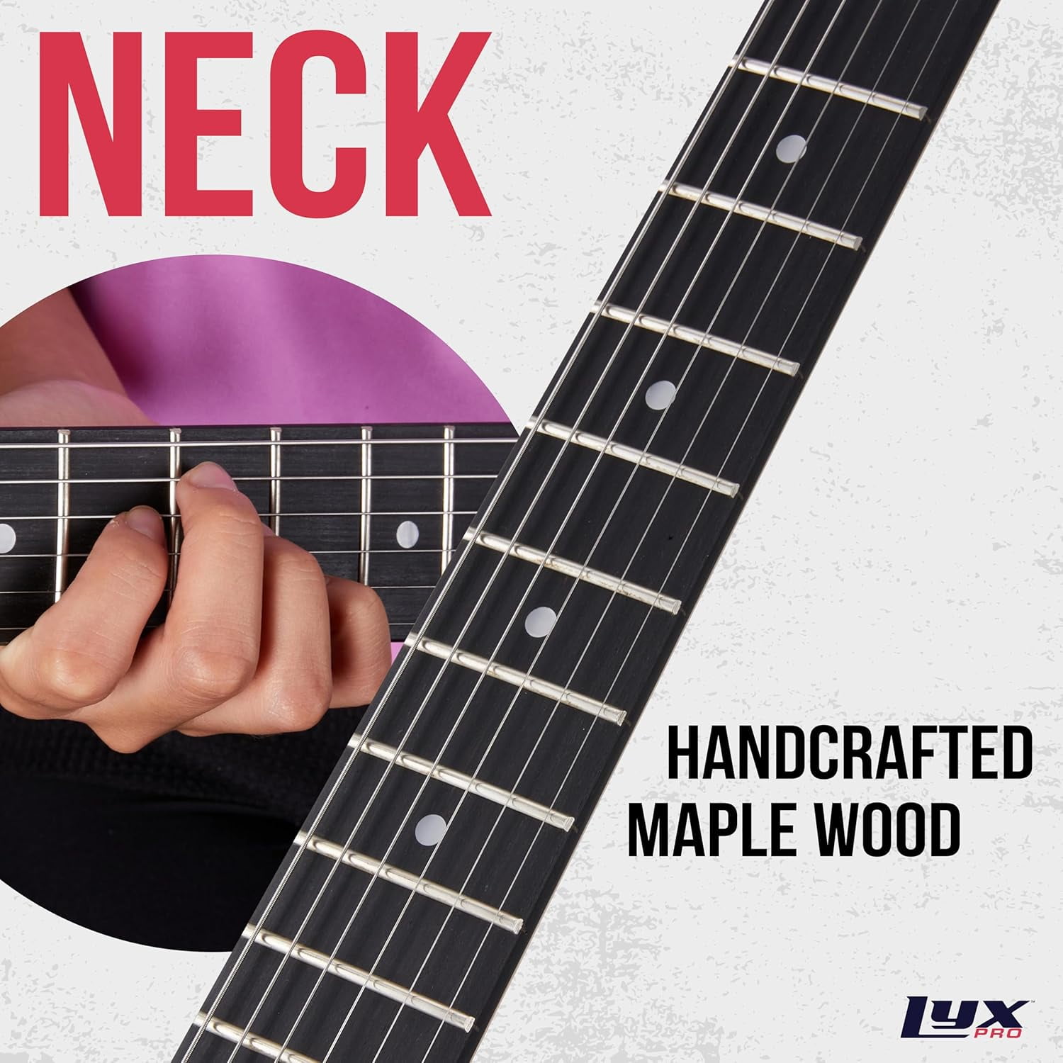 LyxPro CS 30" Beginner Electric Guitar Kit - Pink