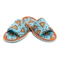 thumbnail image 2 of Chochili Men Pizza Slices Open Toe Home Slippers Orange and Turquoise Lightweight Silent Walk Size 8 to 10, 2 of 6