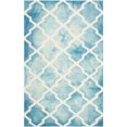 thumbnail image 1 of Safavieh Dip Dye Collection DDY540D Handmade Vibrant Geometric Moroccan Watercolor Turquoise and Ivory Wool Area Rug (2'6" x 4'), 1 of 2