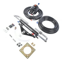 Mustrod 2 x 26ft Boat Hydraulic Steering System Kit 150HP Marine Outboard Steering for Single-Engine