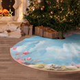 thumbnail image 5 of Xecao Cute Pink Mushrooms Pattern Christmas Tree Skirt Round Xmas Tree Mat Base Cover for Holiday Home Decorations-36", 5 of 6