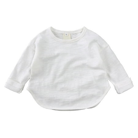 

ZRBYWB Kids Toddler Baby Unisex Spring Autumn Solid Soft Long Sleeve Tshirt Tops Undershirt Clothing Kids Top