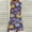 Purple, variant on Women Fashion Summer Casual Short Sleeve V-Neck Printing Dress Loose Dress