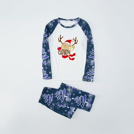 

VONCOS Parent-child Wear Parent-child Warm Christmas Suit Homewear Pajamas Long-sleeved Trousers Two-piece Set（Mom）