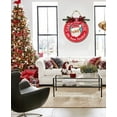 thumbnail image 5 of Santa Stop Here Sign Front for Door Decoration, 11" Round Wood Wreaths Wall Hanging Outdoor, Farmhouse, Porch, for Spring Summer Fall All Seasons Holiday Christmas, 5 of 5