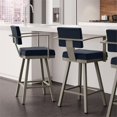 thumbnail image 3 of Amisco Akers 30.25" Polyester Swivel Bar Stool in Dark Blue/Matt Light Gray, 3 of 3
