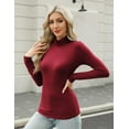 thumbnail image 4 of Zeagoo Women's Turtleneck Long Sleeve Tops Lightweight Base Layer T-Shirts Solid Slim Fit Thermal Top, 4 of 5