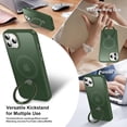 thumbnail image 3 of Magnetic for iPhone 11 Pro Max Case with Ring Stand, [10 FT Drop Protection] [Velvety Touch] Slim Translucent Matte Back Shockproof Phone Case for iPhone 11 Pro Max 6.5'', Midnight Green, 3 of 14