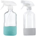 thumbnail image 2 of Clear Glass Spray Bottles with Silicone Sleeve, Refillable Empty Bottle for Cleaning Solutions, Sprayer, 2 of 5