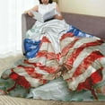 thumbnail image 6 of Bingfone Patriotic Butterfly Floral Print Flannel Fleece Blanket Throw Blanket for Bed,Sofa,Couch,Travel,Camping(50"x40" ), 6 of 8